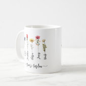 Mama Garden Personalisiert Name Skript-Wildblumen Kaffeetasse (Vorderseite Links)