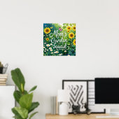 Mama Garden Squad_Sunflowers Daises Schmetterlinge Poster (Heimbüro)