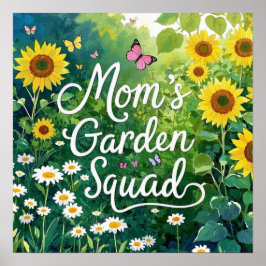 Mama Garden Squad_Sunflowers Daises Schmetterlinge Poster