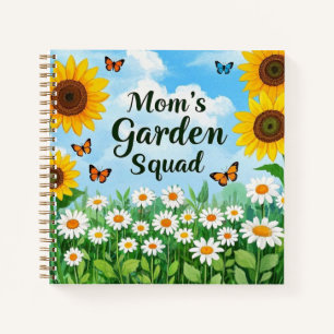 Mama Garden Squad Sunflowers Daisies Butterflies Notizblock