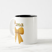 Mama-Garn-Design Zweifarbige Tasse (Vorderseite Links)