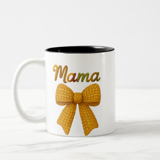 Mama-Garn-Design Zweifarbige Tasse (Links)