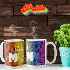 Mama Gay Pride Rainbow Floral Flag Tasse