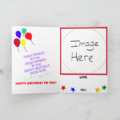 Mama Geburtstag Cupcakes Ombre Stripes FOTO Karte (Innenseite)