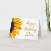 Mama Geburtstag Goldene Gelbe Sonnenblume Karte (Vorderseite)