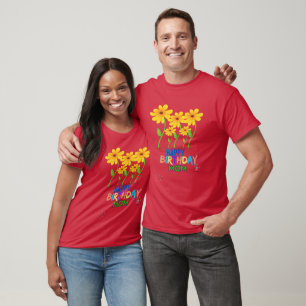 Mama Geburtstag Mommy Gelbe Blumen Personalisiert T-Shirt