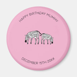 Mama Geburtstag, Niedlich und Happy Kenyan Zebras Magnet