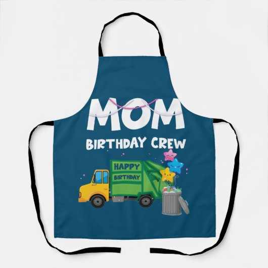 Mama Geburtstagsfeier Crew Müllwagen Geburtstagspa Schürze (Vorderseite)