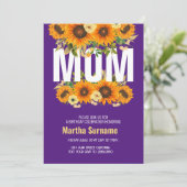 Mama Geburtstagsfeier Lila Blume Einladung (Stehend Vorderseite)