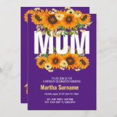 Mama Geburtstagsfeier Lila Blume Einladung (Vorne/Hinten)