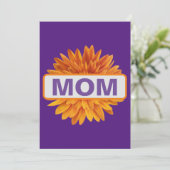 Mama Geburtstagsfeier Lila Blumenblume Einladung (Stehend Vorderseite)