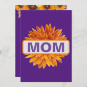 Mama Geburtstagsfeier Lila Blumenblume Einladung (Vorne/Hinten)