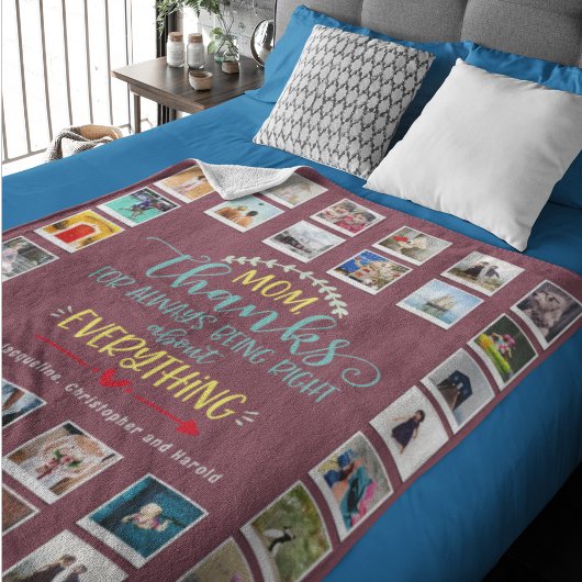 Mama Geburtstagsfoto Vorlage Rosa Fleecedecke