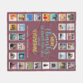 Mama Geburtstagsfoto Vorlage Rosa Fleecedecke (Vorderseite (Horizontal))