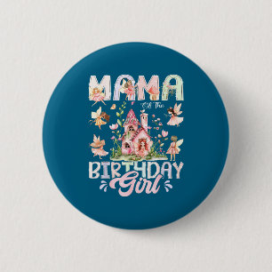 Mama Geburtstagsmädchen Fee Magische Grafik Kunst Button