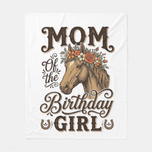 Mama Geburtstagsmädchen Floral Pferd Western Vinta Fleecedecke