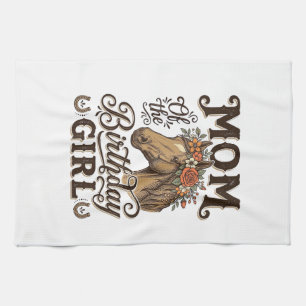 Mama Geburtstagsmädchen Florales Pferd Western Vin Geschirrtuch