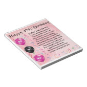 Mama Gedicht - 40. Geburtstag Notizblock (angewinkelt)