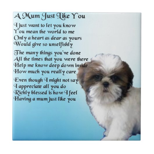 Mama-Gedicht - Entwurf Shih Tzu Fliese (Vorderseite)