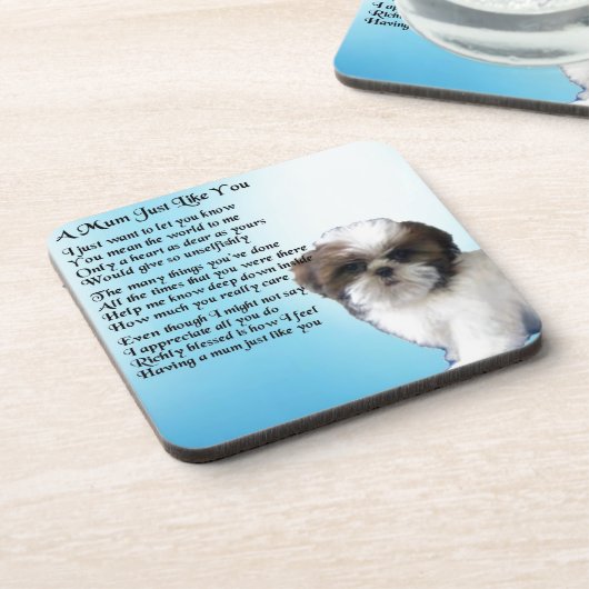 Mama-Gedicht - Entwurf Shih Tzu Untersetzer (Linke Seite)