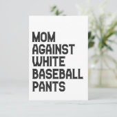Mama gegen weiße Baseball-Pants Funny-Geschenk Dankeskarte (Stehend Vorderseite)