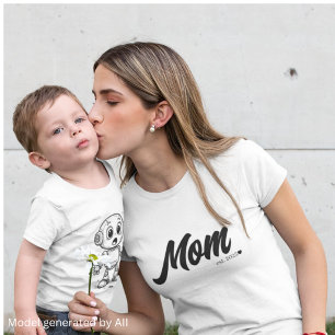Mama Gegründet Schwarze Schrift Herz Maßgeschnei T-Shirt