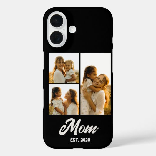 Mama Gegründetes Skript Schwarz 3 Foto Case-Mate iPhone Hülle (Rückseite)
