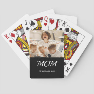 Mama gegründetes Skript Schwarzes Foto Spielkarten