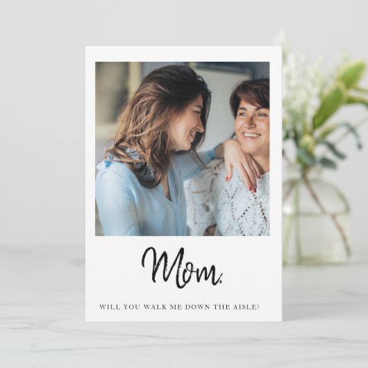 Mama geht es mir über die Aisle-Mutterbride Einladung (Stehend Vorderseite)