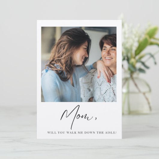 Mama geht es mir über die Aisle-Mutterbride Einladung (Stehend Vorderseite)