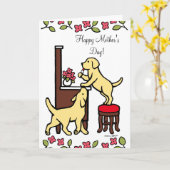 Mama Gelbe Labrador Puppy Duo Karte (Gelbe Blume)
