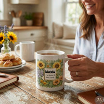 MAMA Gelbe Sonnenblume Lila Lavendel Faux Gold