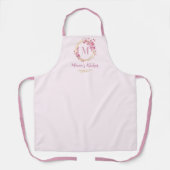 Mama Geschenk Dusty Pink Wildblumen Gold Monogramm Schürze (Vorderseite)