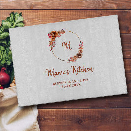 Mama Geschenk Erntedank Harvest Gold Wreath Monogr Schneidebrett