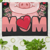 Mama | Geschenk für die eigentümliche Schweineflei Geschirrtuch (Gefaltet)