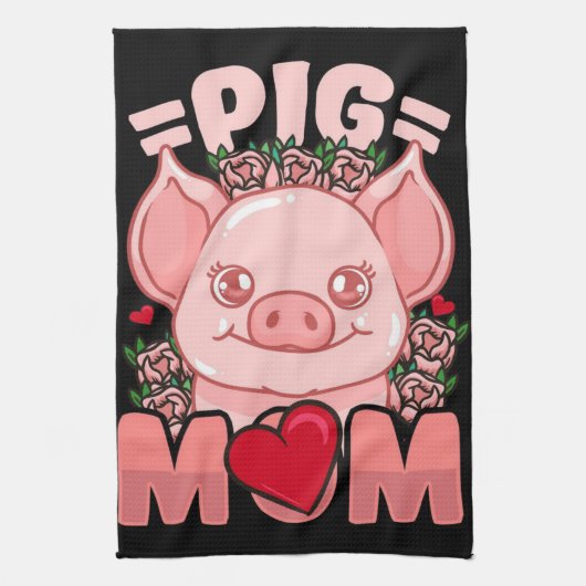 Mama | Geschenk für die eigentümliche Schweineflei Geschirrtuch (Vertikal)