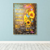 Mama Geschenk für Ihre Tochter Blanket Sonnenblume Leinwanddruck (Insitu (Holzboden))