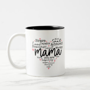 Mama-Geschenk Mom-Skript Inspirierende Herzen Zweifarbige Tasse