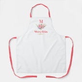 Mama Geschenk Rosa Schwarz Whimsikische Blume Mono Schürze (Vorderseite)