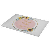 Mama Geschenk Sonnenblumen Eukalyptus Blume Gold K Schneidebrett (Ecke)
