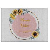 Mama Geschenk Sonnenblumen Eukalyptus Blume Gold K Schneidebrett (Vorderseite)