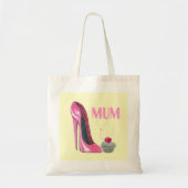 Mama-Geschenk-Tasche mit rosa Stilettschuh und Tragetasche (Vorne)