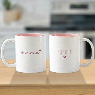 Mama-Geschenk von Kindern   Liebesname Rosa Herz  Zweifarbige Tasse