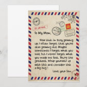 Mama Geschenke | Brief an meine Mama Liebe von Soh Einladung (Vorne/Hinten)