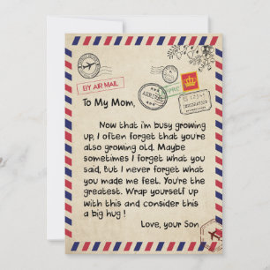 Mama Geschenke   Brief an meine Mama Liebe von Soh Feiertagskarte