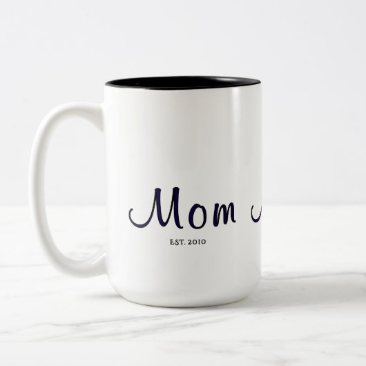 Mama: Geschenke für Junge Mütter Zweifarbige Tasse (Links)