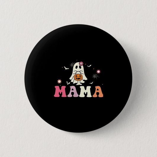 Mama Ghost Boo One Soky Mama First Halloween Birth Button (Vorderseite)