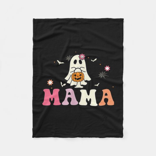Mama Ghost Boo One Soky Mama First Halloween Birth Fleecedecke (Vorderseite)