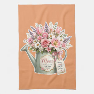 Mama Gießkanne Blumenstrauß - Muttertagsgeschenk Geschirrtuch