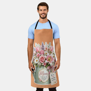 Mama Gießkanne Blumenstrauß - Muttertagsgeschenk Schürze